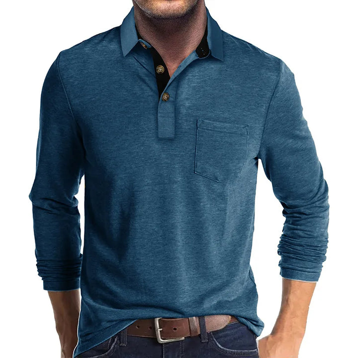 Men's long-sleeve polo breathable & versatile – Matteo