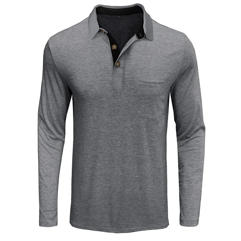 Men's long-sleeve polo breathable & versatile – Matteo