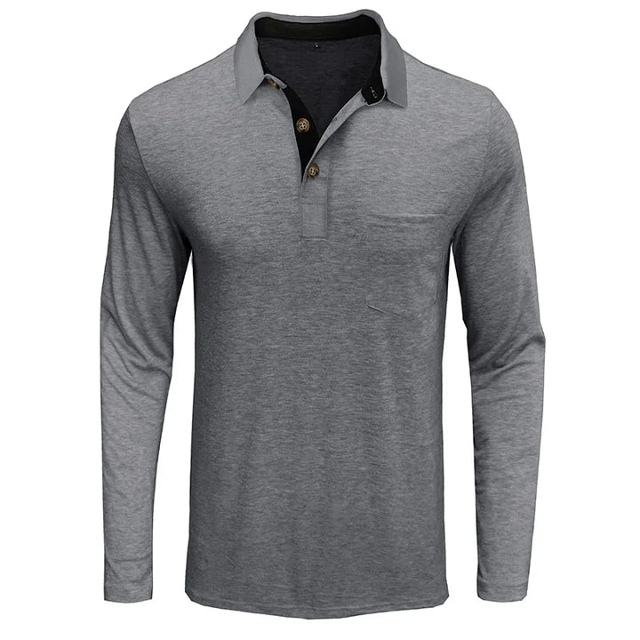Men's long-sleeve polo breathable & versatile – Matteo