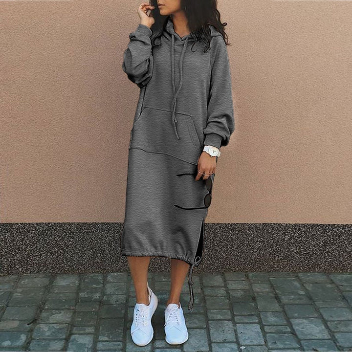 Stylish Long Hoodie Dress - Elina