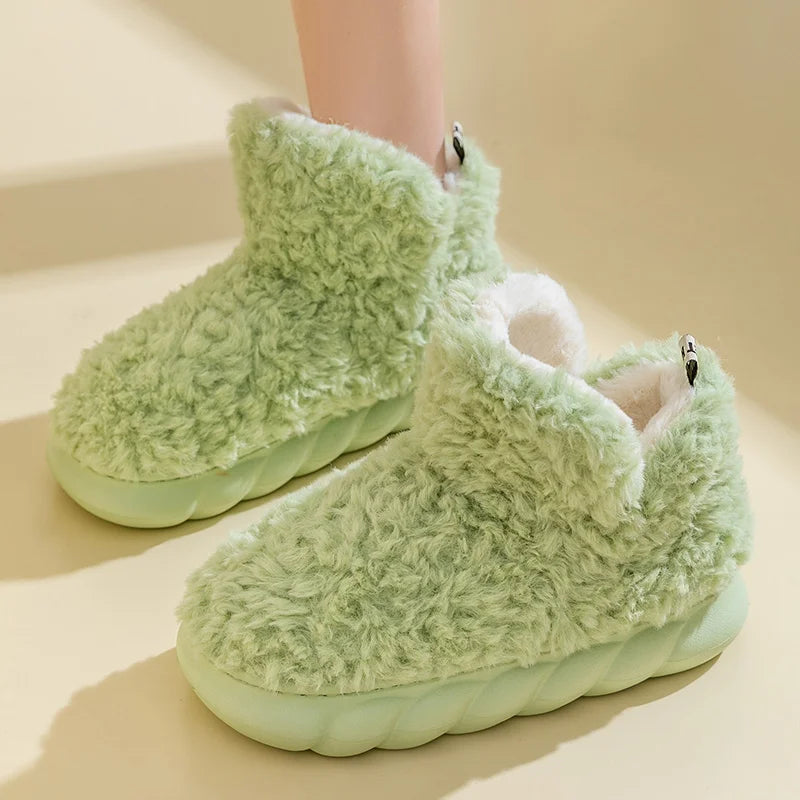 Varme dames hjemmesko i bomuld og plysdyr – CozySteps