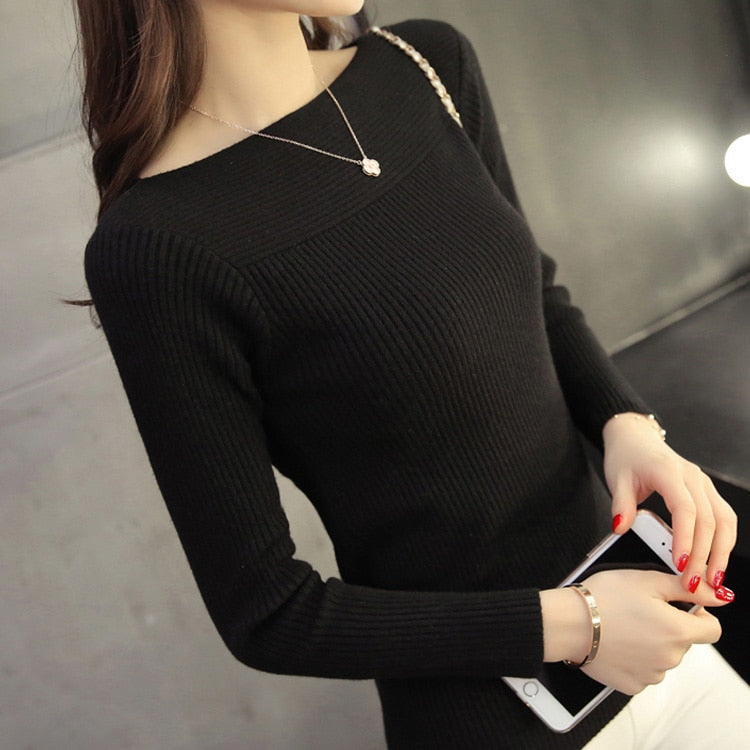 Damen Strickpullover mit Bootsausschnitt – Maris