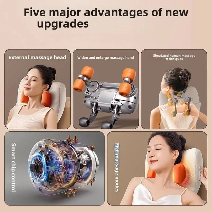 Sofá de masaje shiatsu inalámbrico con calor para cuello, espalda y piernas – Auron