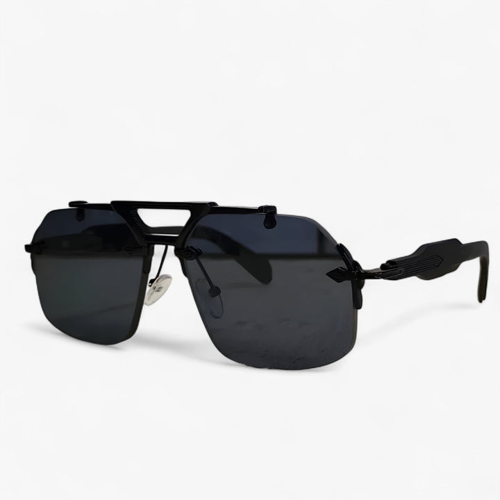 Randlose Oversized Sonnenbrille mit Metallakzenten – Vexor
