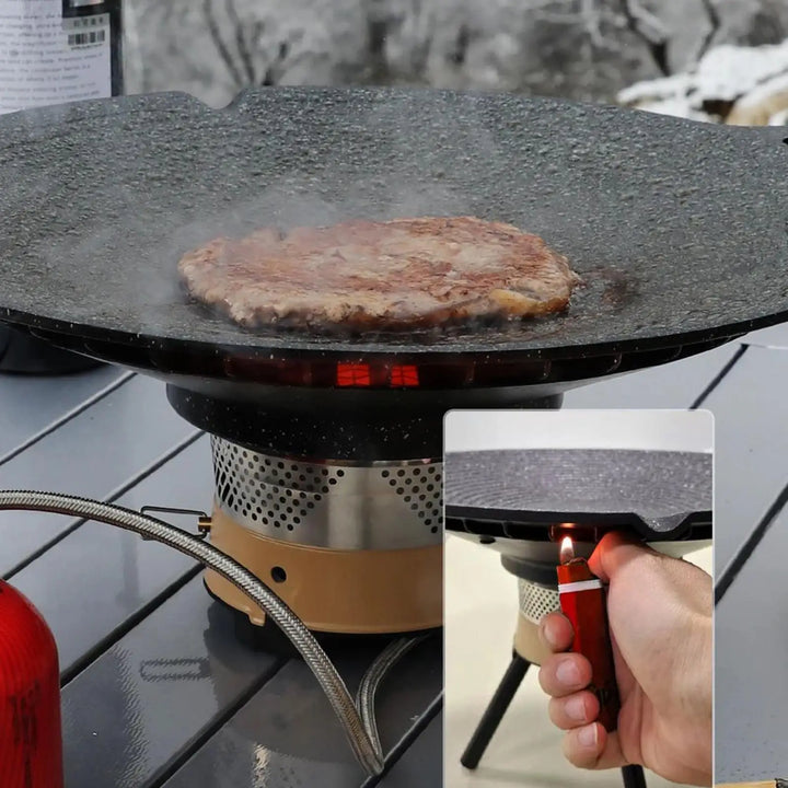 Bærbar aluminiumsgrillpanne med håndtak for camping og grillfest – Arlo