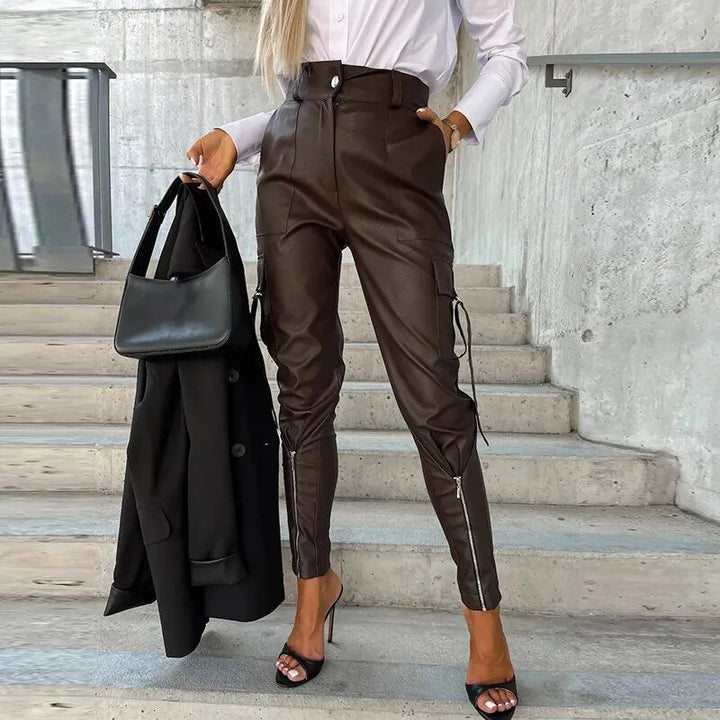 Trendy dame-læderbukser - Sophie