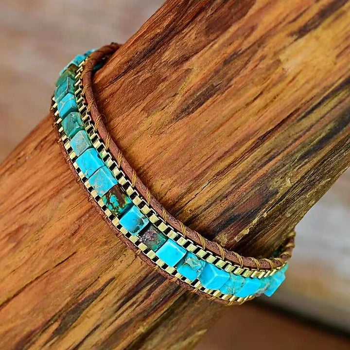Pulsera de piedra caliza turquesa Kaiserstein – Cairos