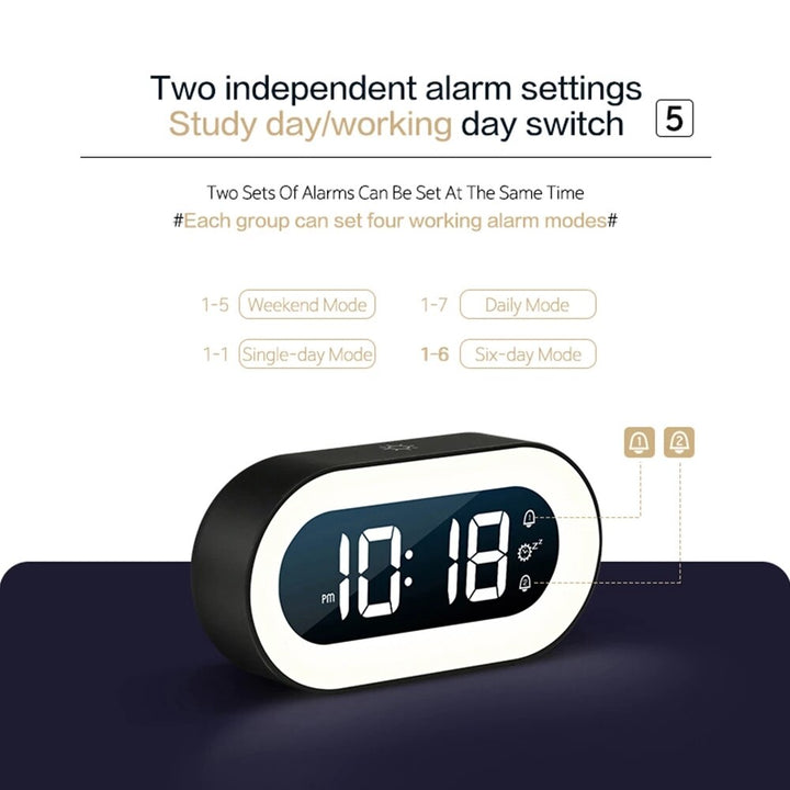Reloj despertador digital con luz nocturna - Lumino