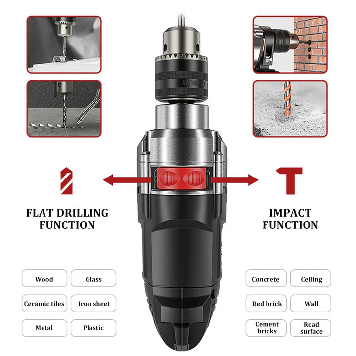 780W Elektrohakker og boremaskine med variabel hastighed – DrillForce