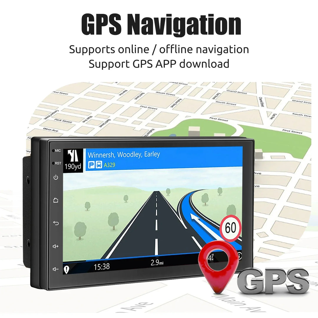 Universal Android Car Radio with Touchscreen, GPS, and Wireless CarPlay