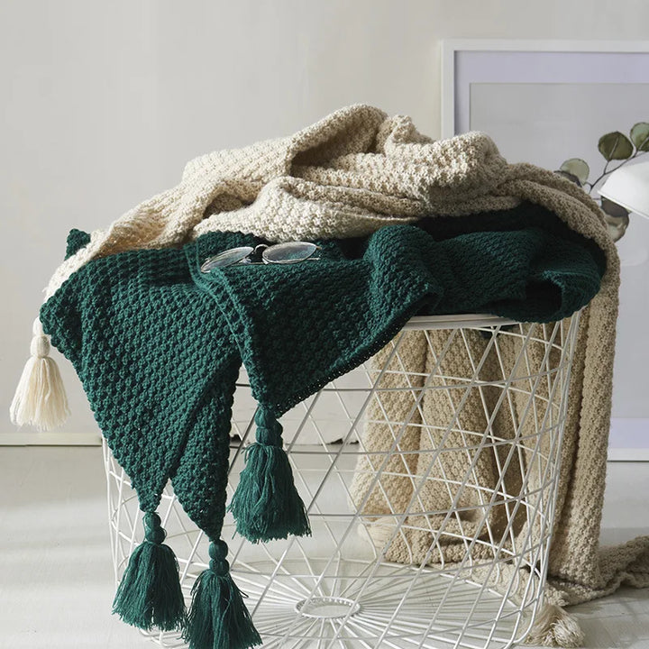 Scandinavian Knit Wool Blanket - Aurora