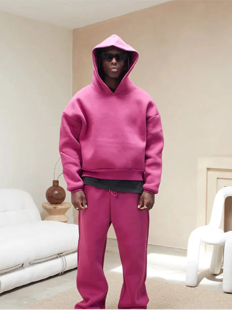 Oversized men's tracksuit with hoodie & jogging pants – Bastian
