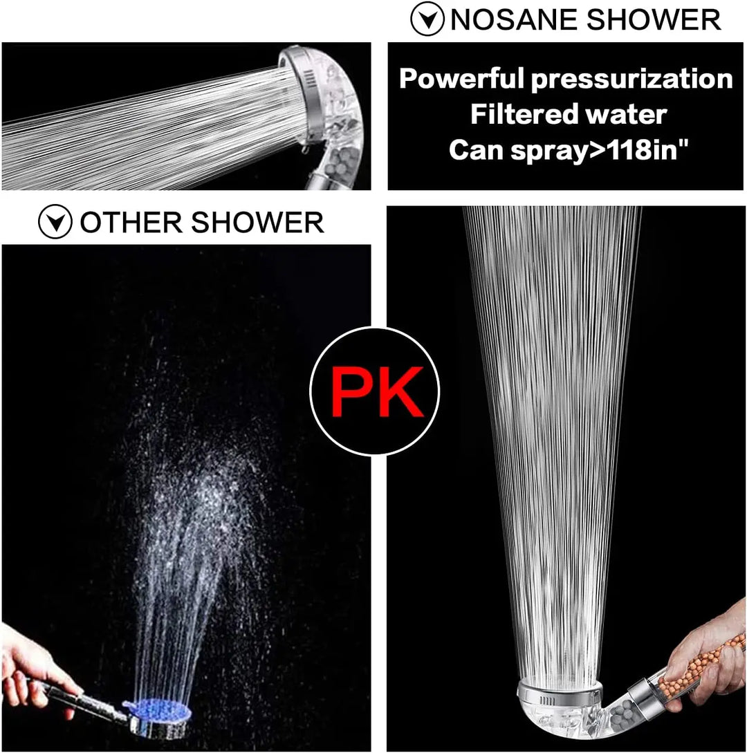 Cabezal de ducha de alta presión y ahorro de agua con filtro - AquaGlow