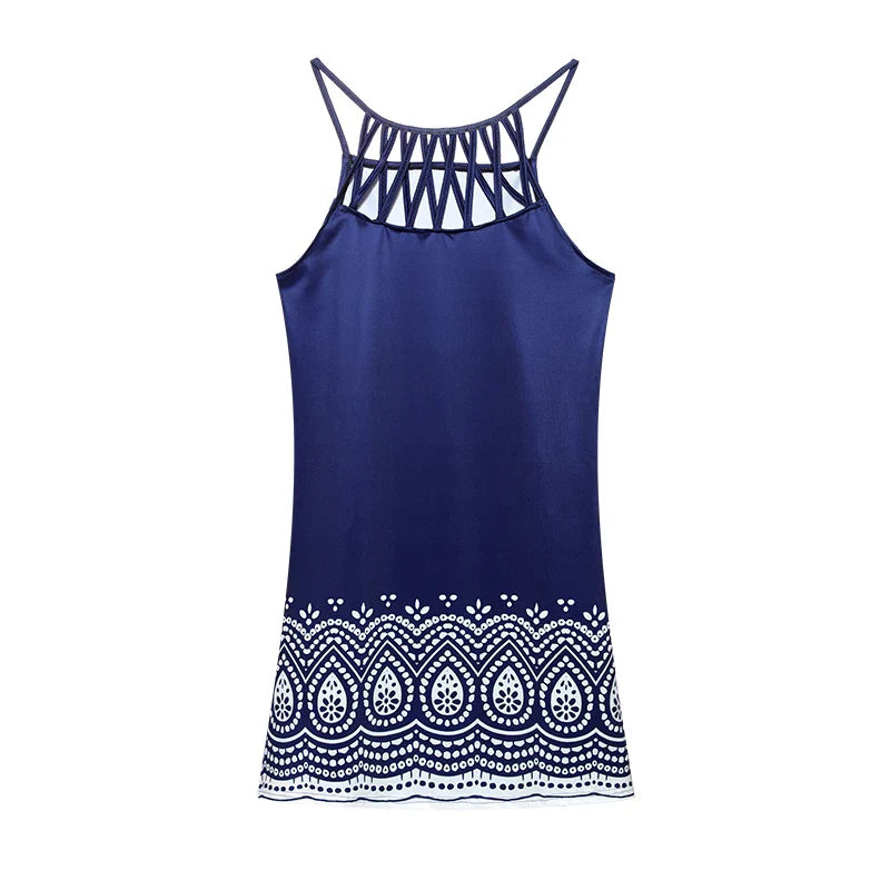 Túnica de verano moderna con estampado étnico y tirantes finos – Kiara