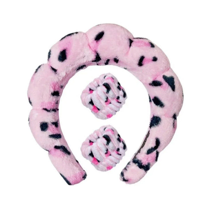 Plüsch Spa Kopfband & Handgelenkband Set - Fluffiea