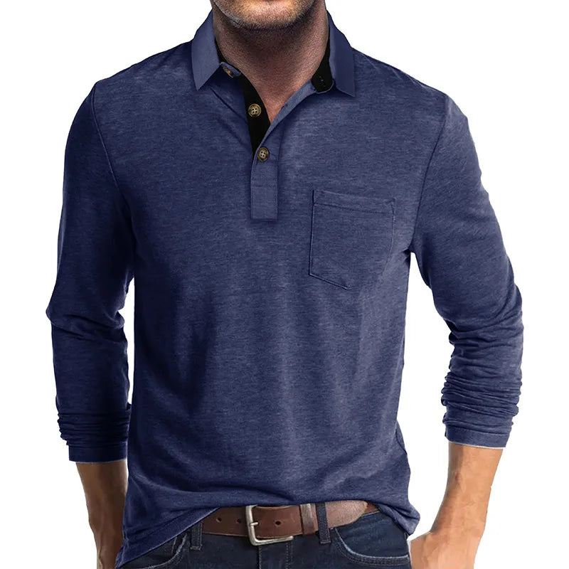 Men's long-sleeve polo breathable & versatile – Matteo