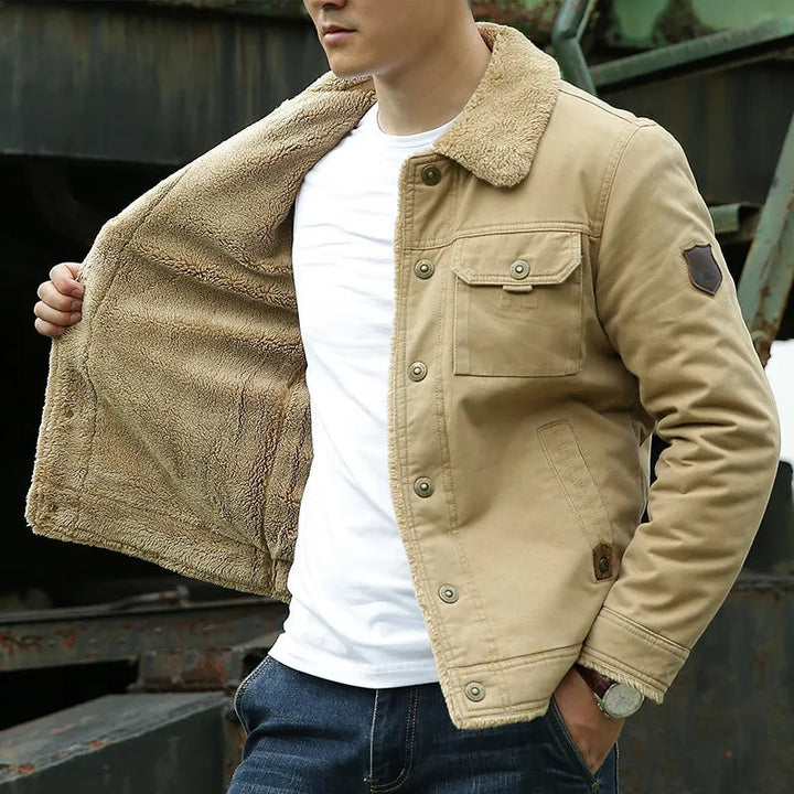 Coole Herrenjacke mit Fellkragen – Lars