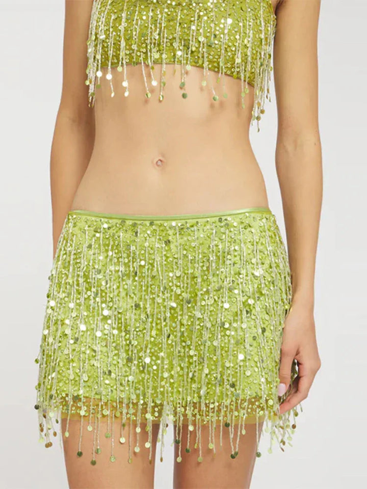 Conjunto de bikini con borlas y lentejuelas – Riviera