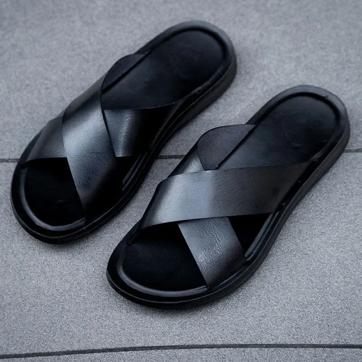 Italian men's leather slippers – Lorenzo