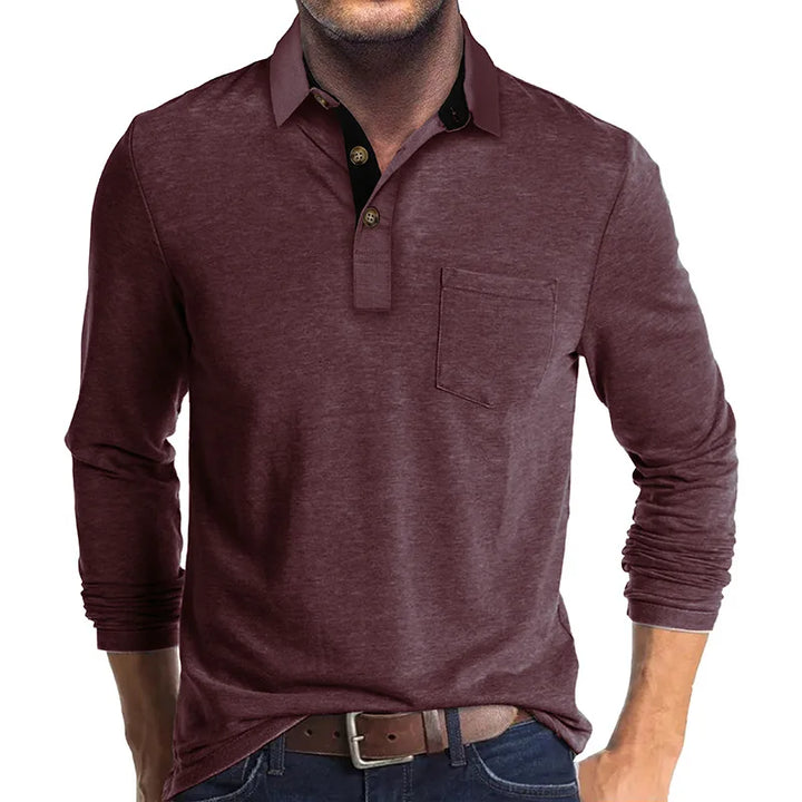 Men's long-sleeve polo breathable & versatile – Matteo