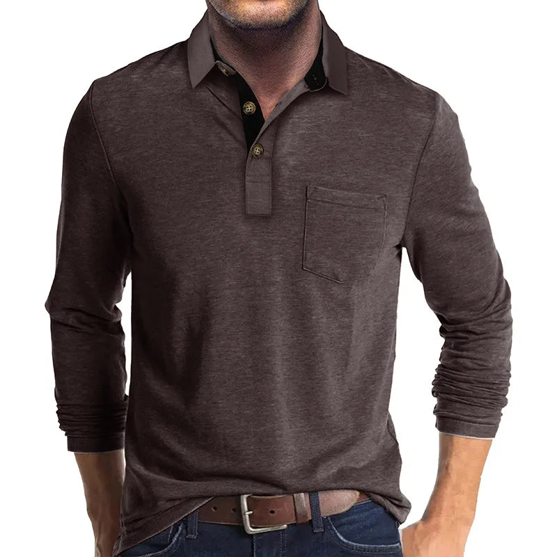 Men's long-sleeve polo breathable & versatile – Matteo
