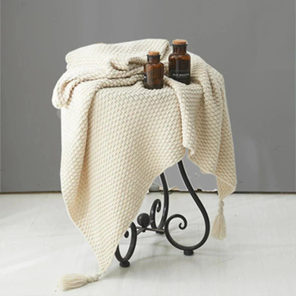 Scandinavian Knit Wool Blanket - Aurora