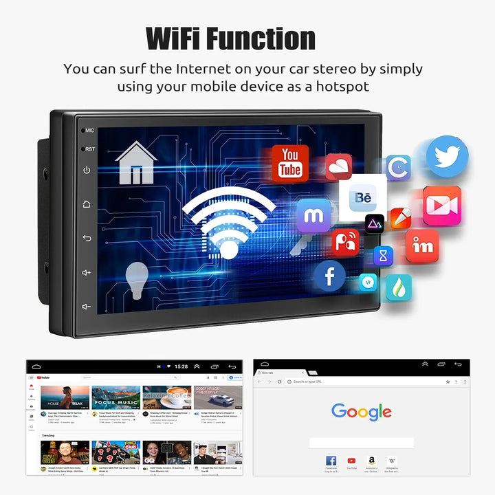 Universal Android Car Radio with Touchscreen, GPS, and Wireless CarPlay