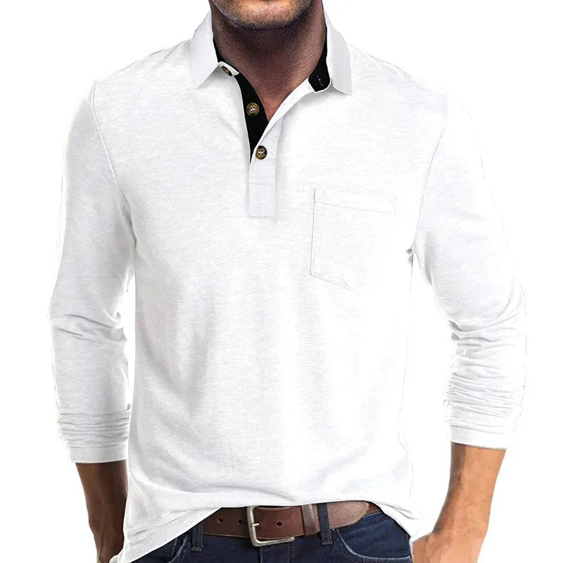 Men's long-sleeve polo breathable & versatile – Matteo