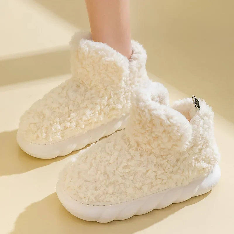 Varme dames hjemmesko i bomuld og plysdyr – CozySteps