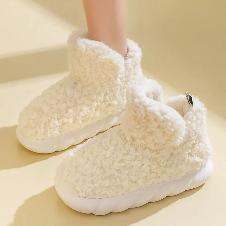 Varme dames hjemmesko i bomuld og plysdyr – CozySteps