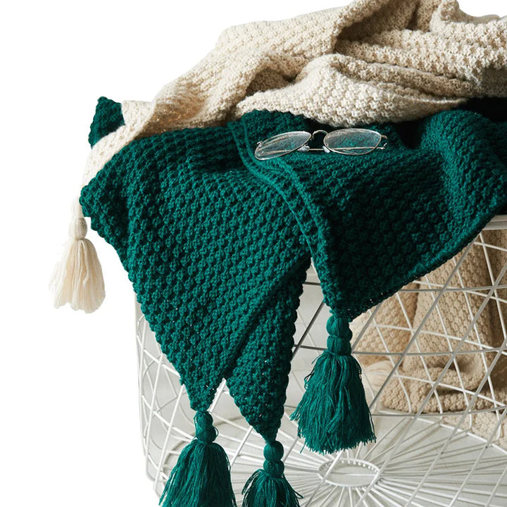 Scandinavian Knit Wool Blanket - Aurora