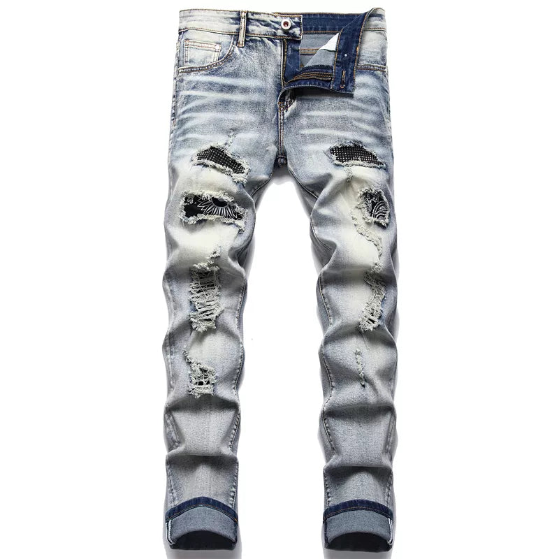Vaqueros rasgados de moda para hombre - Jaxon