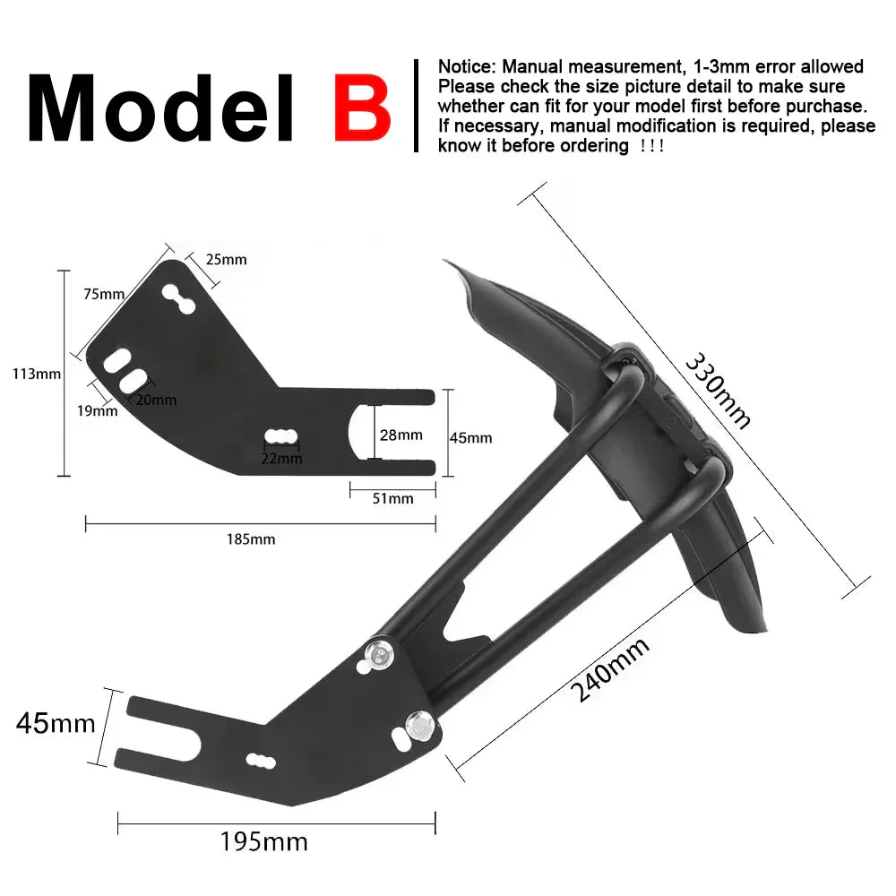 Universal Motorcycle Rear Wheel Guard with Steel Bracket – TrailGuard
