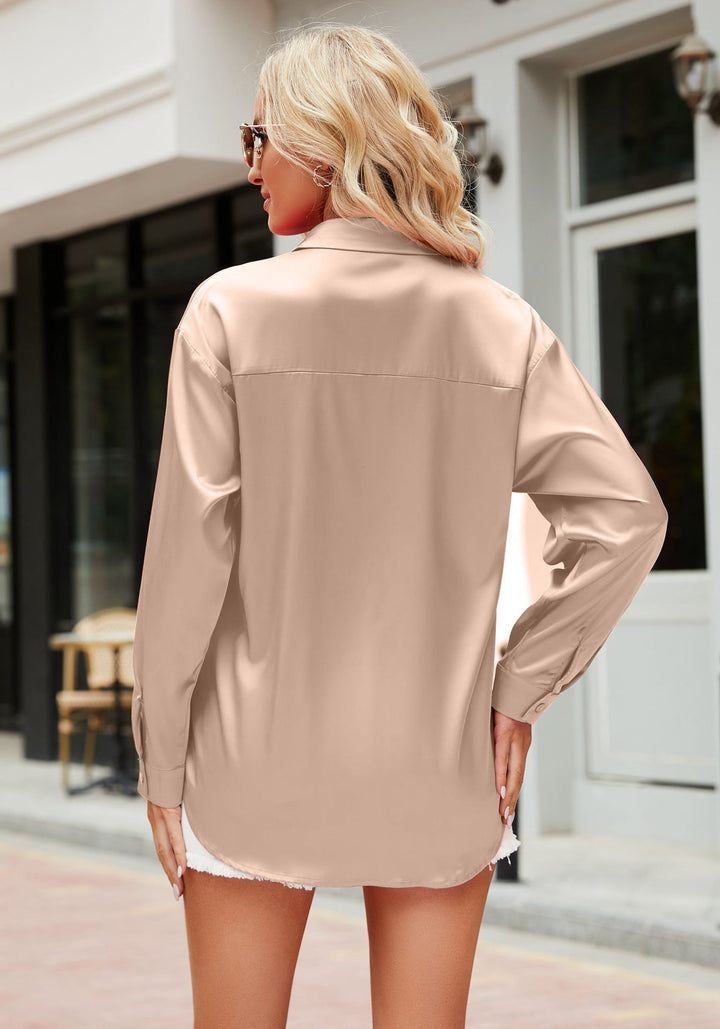 Satineret elegant damebluse – Mireille