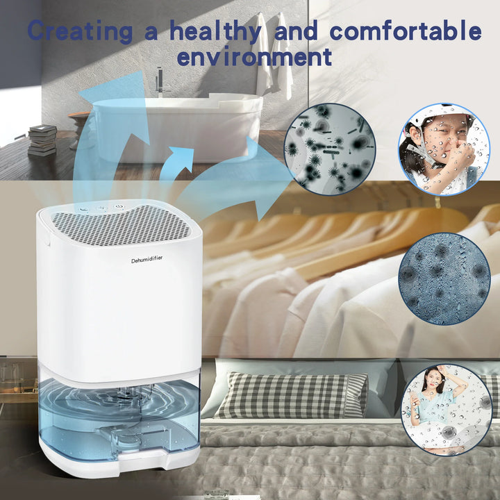 1000ml Portable 2-in-1 Dehumidifier with Air Filter and Night Light – Aveline