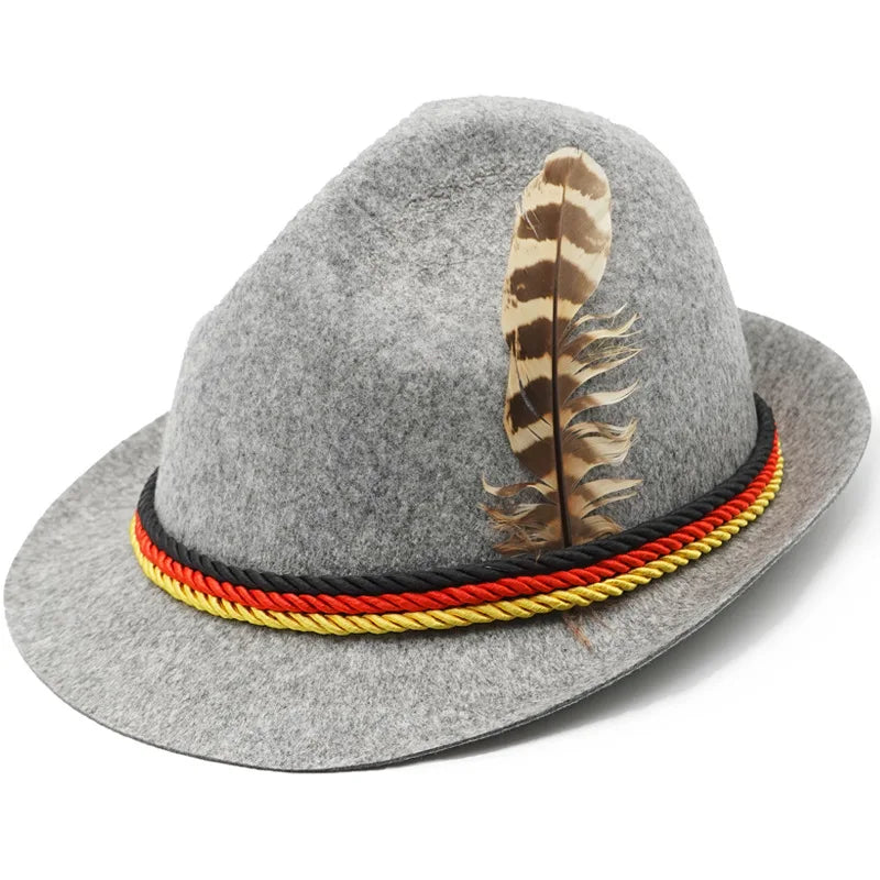 Sombrero alpino con pluma – Amigo de la montaña Oktoberfest 2026