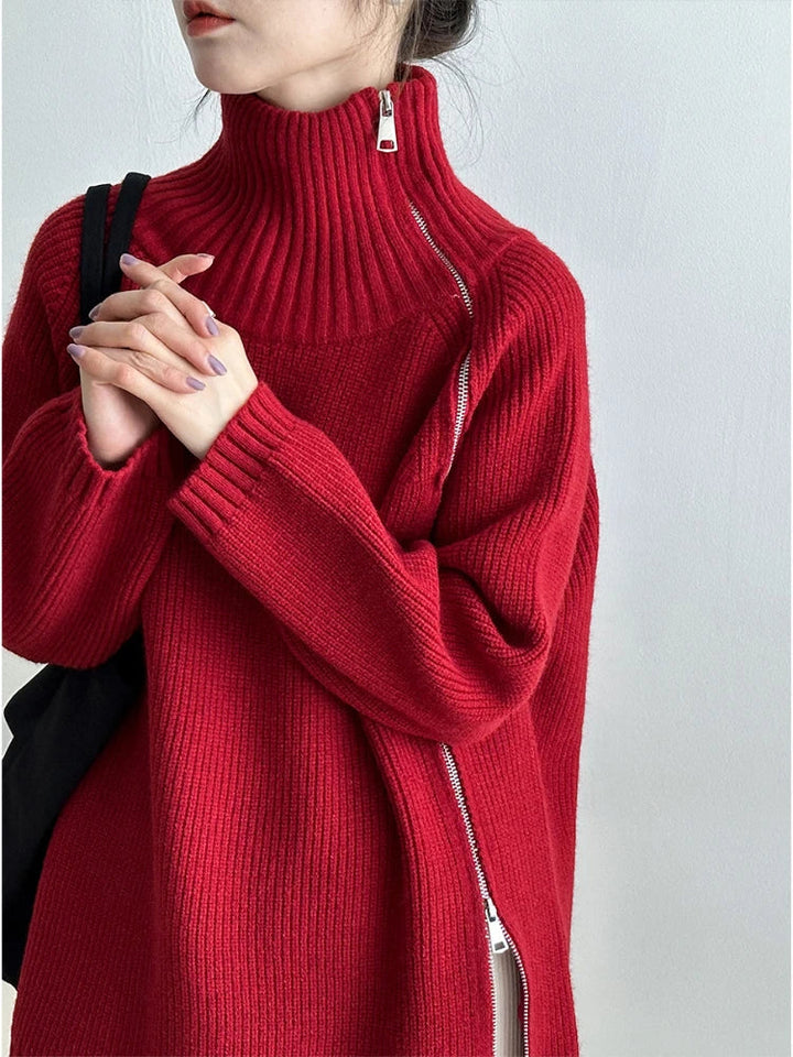Women's Pullover Vest with Zipper - Clara