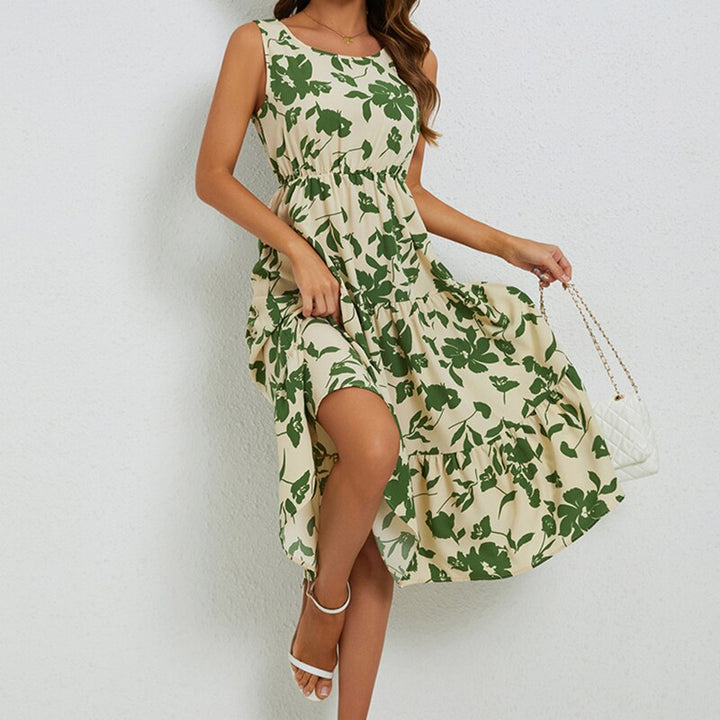 Sommerligt midi-kjole med blomsterprint – Fenna