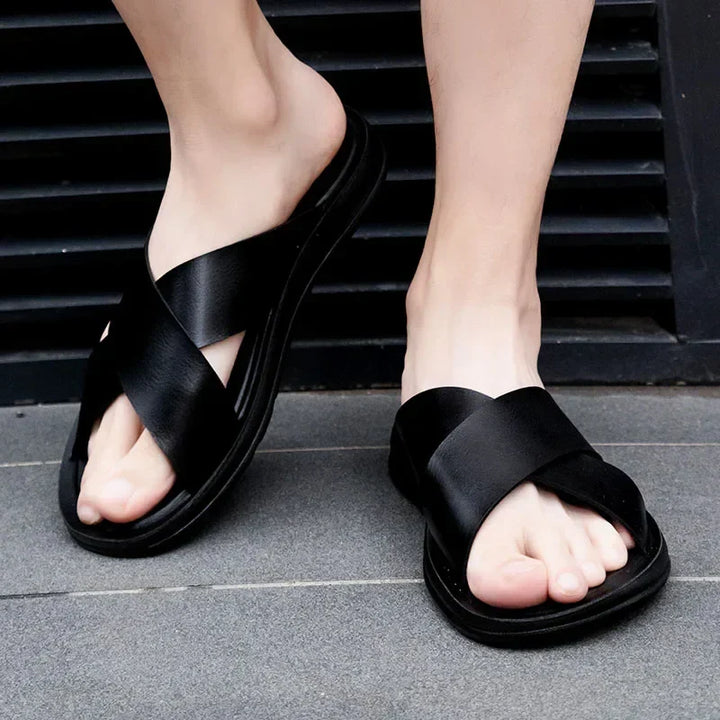 Italian men's leather slippers – Lorenzo