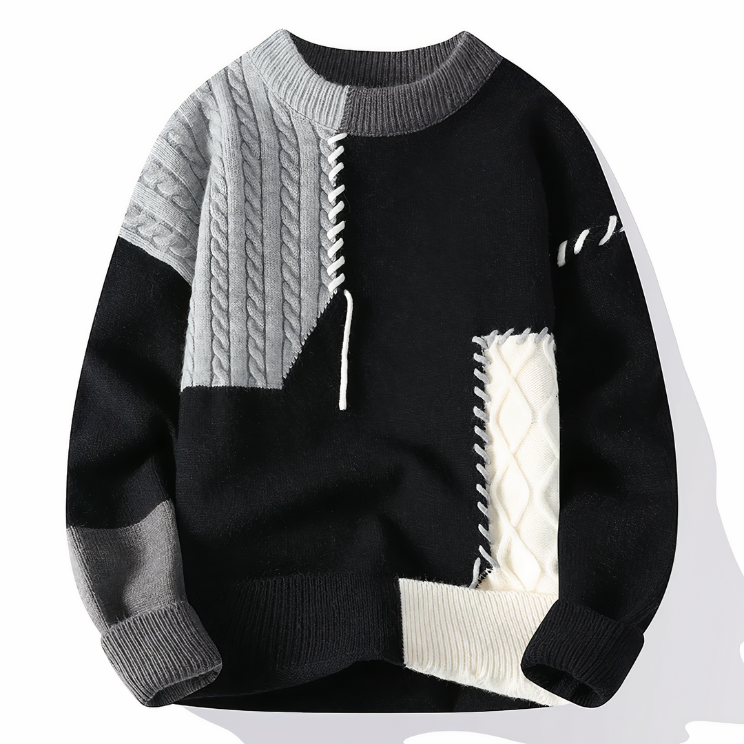 Patchwork herresweater - Jasper