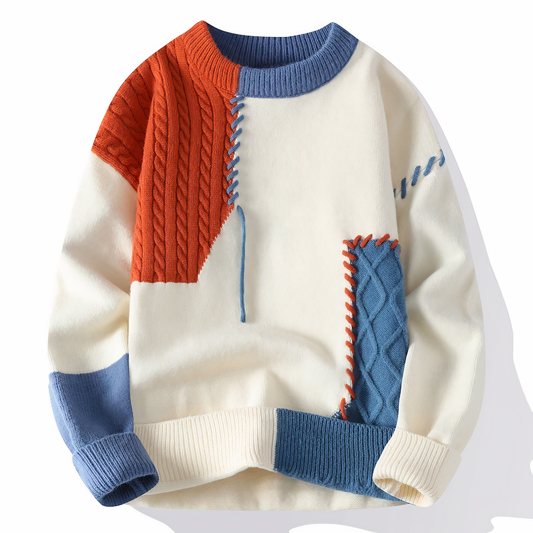 Patchwork herresweater - Jasper
