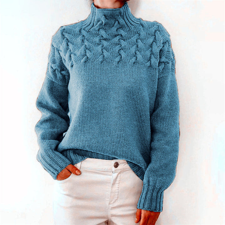 Knitted Women's Turtleneck Sweater – Elara