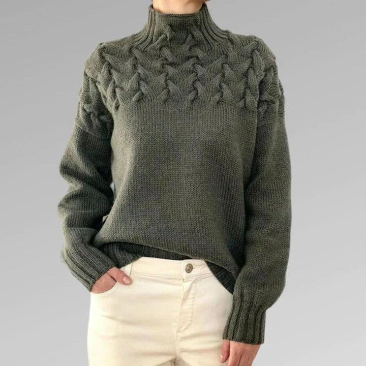 Knitted Women's Turtleneck Sweater – Elara