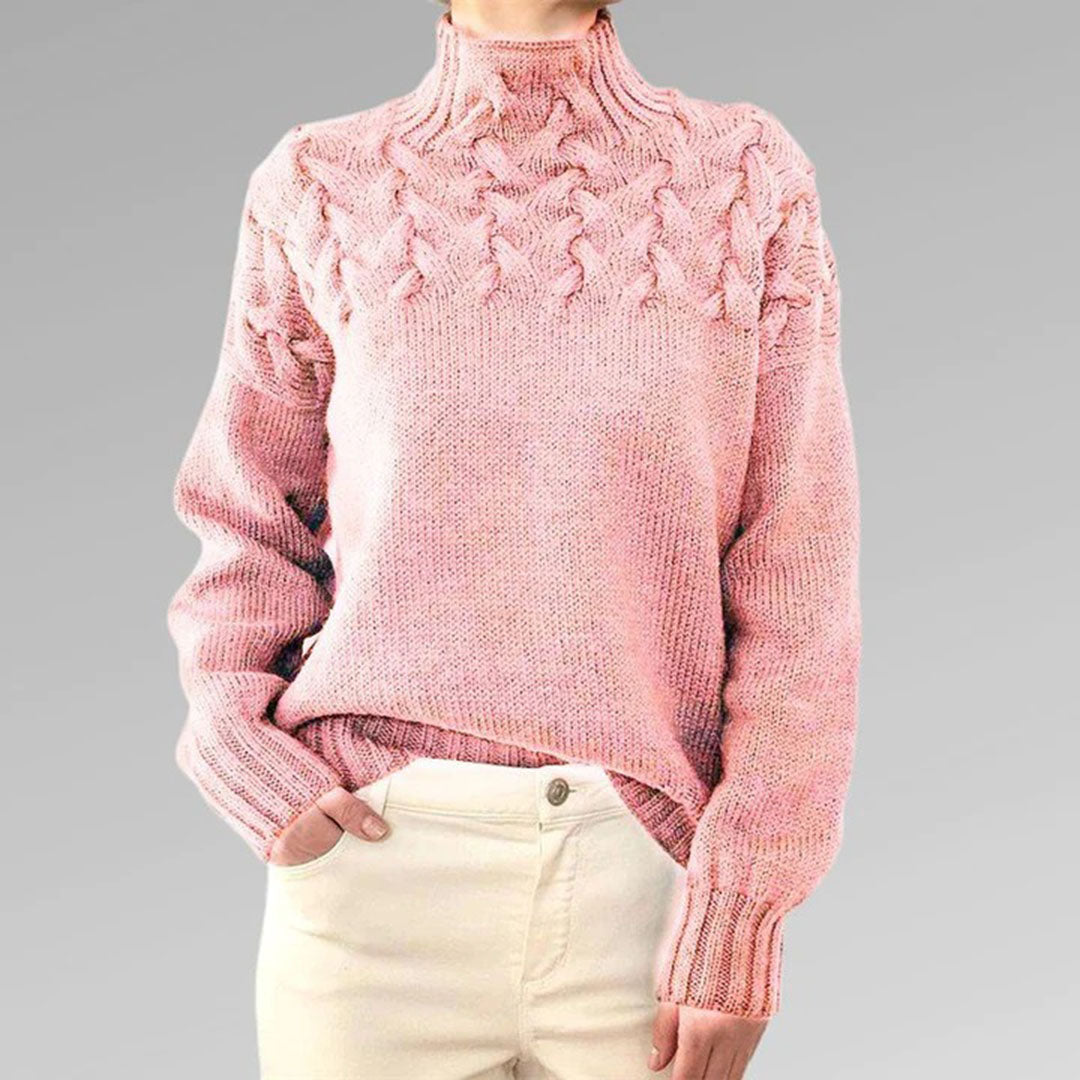 Knitted Women's Turtleneck Sweater – Elara