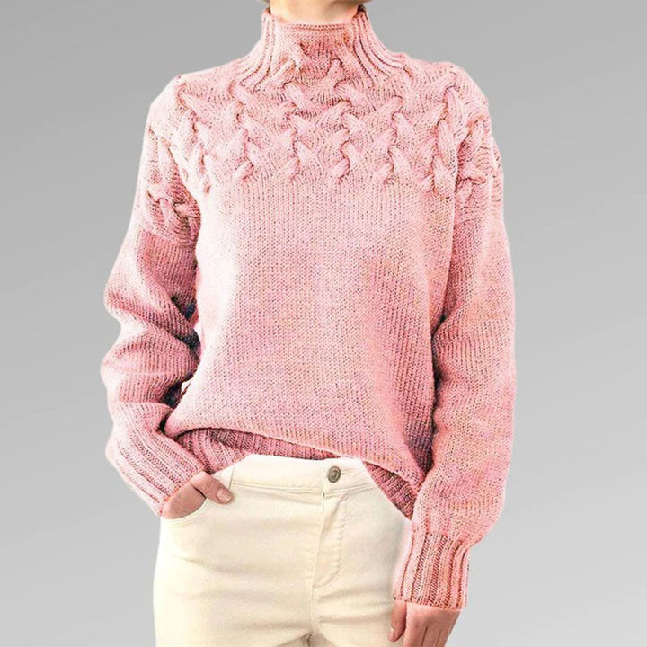Knitted Women's Turtleneck Sweater – Elara