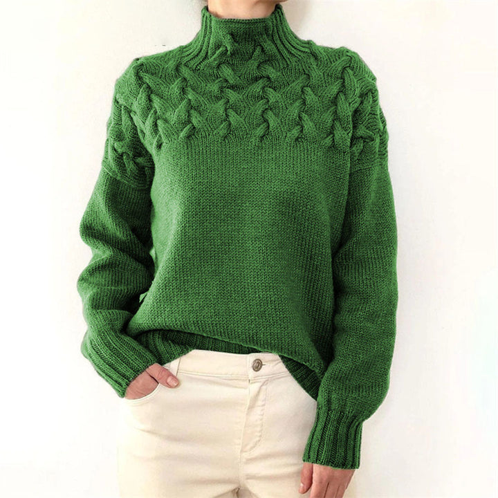 Knitted Women's Turtleneck Sweater – Elara