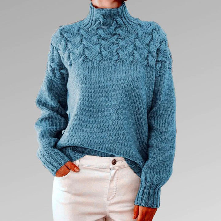 Knitted Women's Turtleneck Sweater – Elara