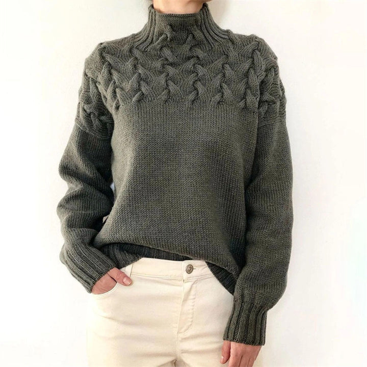 Knitted Women's Turtleneck Sweater – Elara