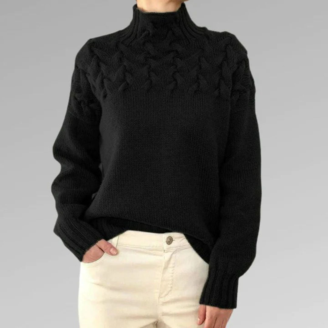Knitted Women's Turtleneck Sweater – Elara