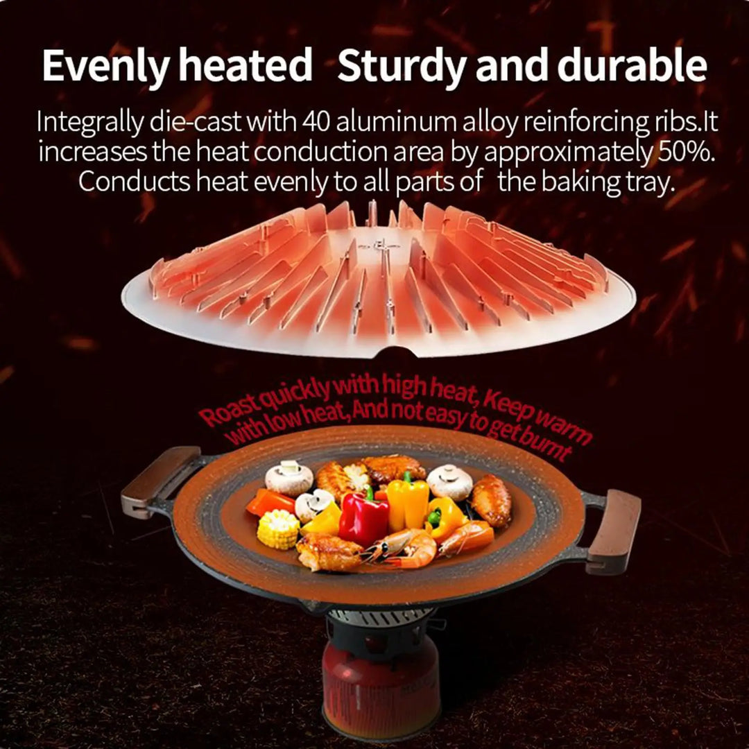 Bærbar aluminiumsgrillpanne med håndtak for camping og grillfest – Arlo